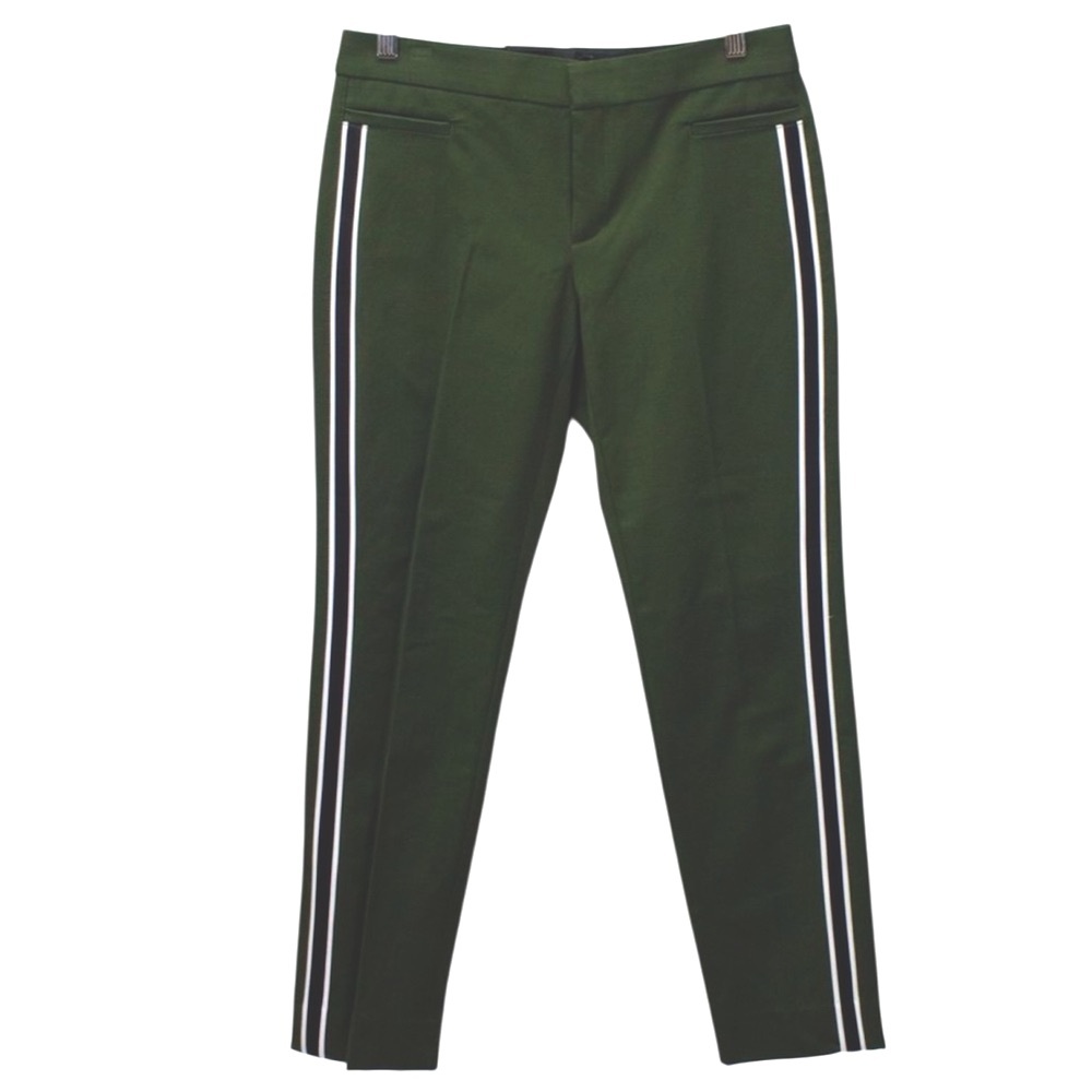 Banana Republic Sloan fit side Stripe Ankle Pants Olive  Green Size 2
